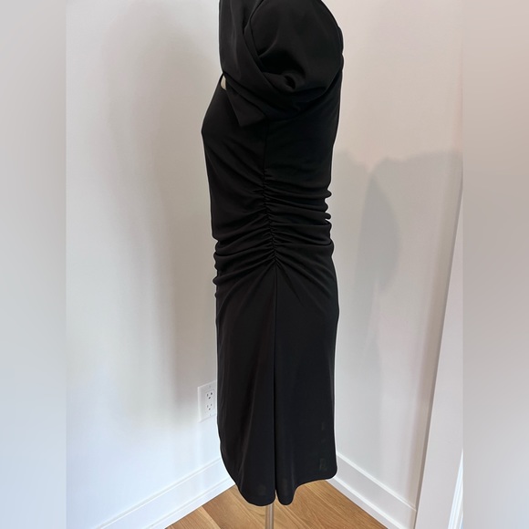 Lovers + friends Penelope black asymmetrical neck long sleeve dress NWT.  Small - Picture 7 of 14